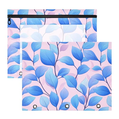 Federmäppchen, transparent, Kunststoff, Ordner für A4-Papier, Briefe, 2 Stück, Studenten, Kunstbedarf, Aufbewahrung, blaue Blätter, rosa Hintergrund Federmäppchen, transparent, Kunststoff, Ordner für A4-Papier, Briefe, 2 Stück, Studenten, Kunstbedarf, Aufbewahrung, blaue Blätter, rosa Hintergrund von KLL