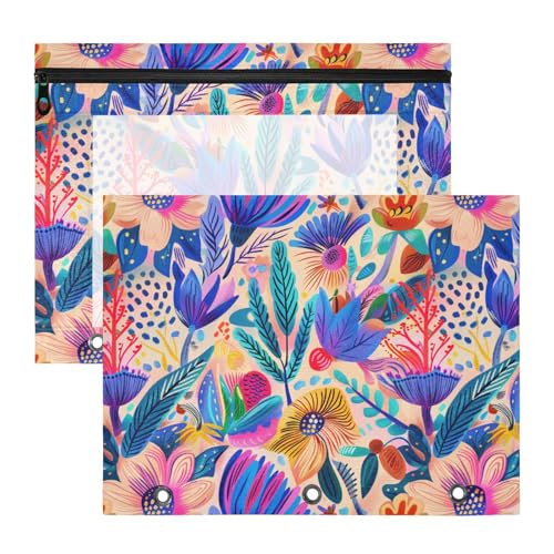 Federmäppchen mit Reißverschluss, Aufbewahrungstasche für A4-Papier, Briefe, 2 Stück, für Lehrer, Schule, Studenten, Lehrerbedarf, lebendige Blumen, Illustration Federmäppchen mit Reißverschluss, Aufbewahrungstasche für A4-Papier, Briefe, 2 Stück, für Lehrer, Schule, Studenten, Lehrerbedarf, lebendige Blumen, Illustration von KLL