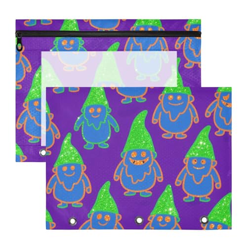 Federmäppchen mit glatten Reißverschlüssen, 3-Loch-Tasche für 3 Ringe, Ordner, 2 Stück, Lehrer, Büro, Happy Halloween, Dwalf, Lila Federmäppchen mit glatten Reißverschlüssen, 3-Loch-Tasche für 3 Ringe, Ordner, 2 Stück, Lehrer, Büro, Happy Halloween, Dwalf, Lila von KLL