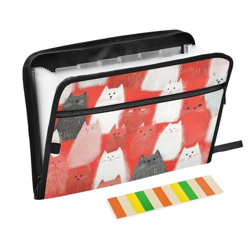 Funny Himalayancats Dokumentenmappe, erweiterbar, 13 Fächer, A4, Briefgröße mit Reißverschluss, für Zuhause, Büro, Reisen, Aktenordner, Carpeta de von KLL