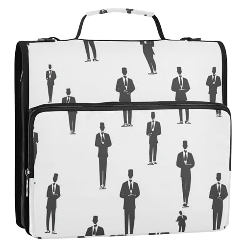Gentleman Ordner-Organizer mit 3 Ringen, 3,8 cm, mit Gurt, tragbar, für Zuhause, Reisen, sichere Aufbewahrungstasche, geeignet für Mittelschule, Schwarz Gentleman Ordner-Organizer mit 3 Ringen, 3,8 cm, mit Gurt, tragbar, für Zuhause, Reisen, sichere Aufbewahrungstasche, geeignet für Mittelschule, Schwarz von KLL