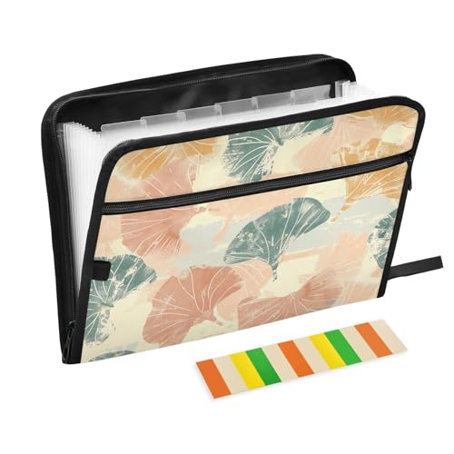 Gingko-Mappe mit mehreren Fächern, 13 Taschen, A4, Briefgröße mit Reißverschluss, für Bürobedarf, Papier, Fächermappe, Para Guardar Documentos von KLL