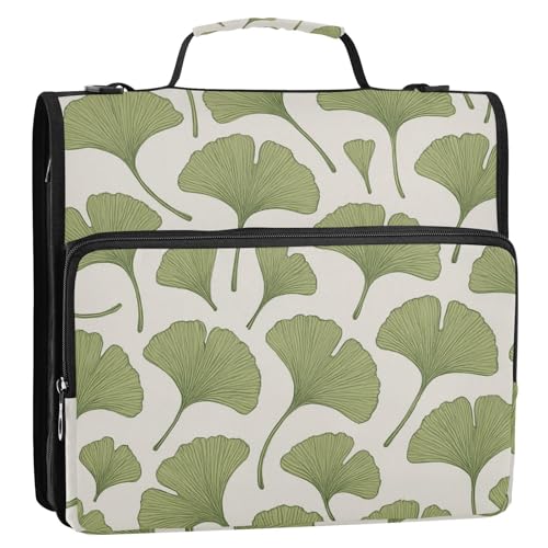 Grünes Ginkgo-Blattmuster, 3,8 cm, 3 Ringe, Büroordner mit Schultergurt, mehrere Taschen, Dokumenten-Aufbewahrungstasche, geeignet für Mittelschule, Gestor de documentos Grünes Ginkgo-Blattmuster, 3,8 cm, 3 Ringe, Büroordner mit Schultergurt, mehrere Taschen, Dokumenten-Aufbewahrungstasche, geeignet für Mittelschule, Gestor de documentos von KLL