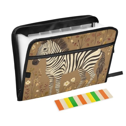 Hängeregistraturmappe A4 Größe Multi Pocket Ordner mit Trennwänden für Medic Clinical Nursing Cartoon Animal Brown von KLL
