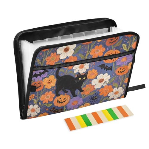Happy Halloween Dokumentenmappe, erweiterbar, 13 Fächer, A4, Briefgröße mit Reißverschluss, für Dokumentenaufbewahrung, Organizer, Fächermappe, Carpeta de von KLL