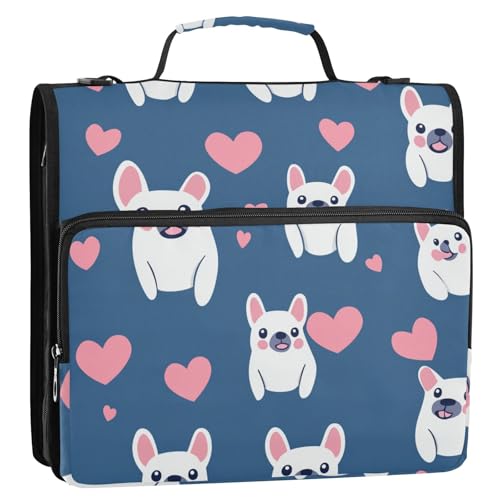 Happy Valentine Heart Cartoon Dog Blue 3.8 cm 3-Rings Zip Up Binder with Strap Multiple Pockets Document Organizer Bag for Middle School Happy Valentine Heart Cartoon Dog Blue 3.8 cm 3-Rings Zip Up Binder with Strap Multiple Pockets Document Organizer Bag for Middle School von KLL