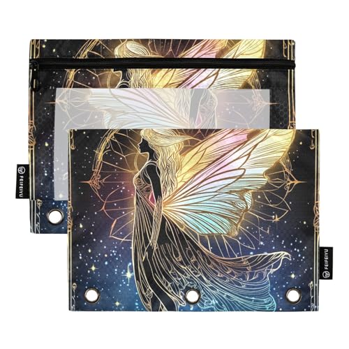 Himmlische Fee kunstvoller Rahmen, Ringbinder, Tasche, Federmäppchen für 3-Loch-Bindertaschen mit Binderlöchern, für Studenten, Schreibwaren, Organizer, Upplies von KLL
