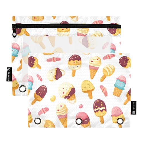 Ice Cream Mini World Binder Pouches Dokumententasche für 3-Loch-Bindertaschen mit 3 Löchern für Schule Schreibwaren Ice Cream Mini World Binder Pouches Dokumententasche für 3-Loch-Bindertaschen mit 3 Löchern für Schule Schreibwaren von KLL