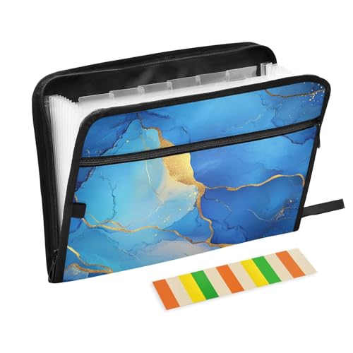 KLL Akkordeon-Aktenordner, Fächermappe, Fächer, legale Größe mit Taschen für Militär, Marmor-Gelb / Blau KLL Akkordeon-Aktenordner, Fächermappe, Fächer, legale Größe mit Taschen für Militär, Marmor-Gelb / Blau von KLL