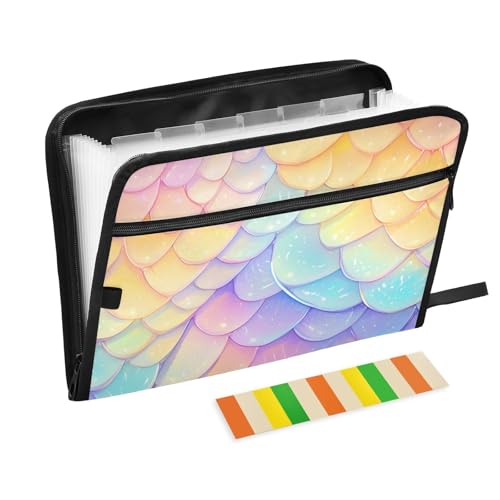 KLL Akkordeon-Aktenordner, Fächermappe, Organizer, Tasche, Akkordeon-Akkordeon-Aktenordner, erweiterbar mit Taschen für Krankenpflege, Regenbogen-Drachen-Schuppen, glitzernd KLL Akkordeon-Aktenordner, Fächermappe, Organizer, Tasche, Akkordeon-Akkordeon-Aktenordner, erweiterbar mit Taschen für Krankenpflege, Regenbogen-Drachen-Schuppen, glitzernd von KLL