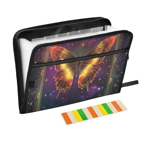 KLL Akkordeon-Aktenordner, Fächermappe, Organizer mit Taschen, Poly-Hängemappe mit Reißverschluss für Auto, Schmetterling-Tarot KLL Akkordeon-Aktenordner, Fächermappe, Organizer mit Taschen, Poly-Hängemappe mit Reißverschluss für Auto, Schmetterling-Tarot von KLL