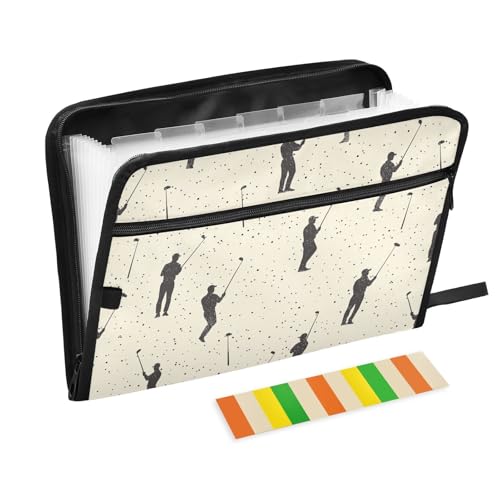 KLL Akkordeon-Aktenordner, Papierordner, erweiterbar, Akkordeon-Aktenordner mit Fächern für Küche, Golf-Leute von KLL