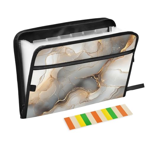 KLL Akkordeon-Aktenordner zum Aufhängen, Fächermappe, Kunststoff, Fächer-Organizer, erweiterbar mit Taschen für taktische Zwecke, Marmor, Gold/Silber KLL Akkordeon-Aktenordner zum Aufhängen, Fächermappe, Kunststoff, Fächer-Organizer, erweiterbar mit Taschen für taktische Zwecke, Marmor, Gold/Silber von KLL