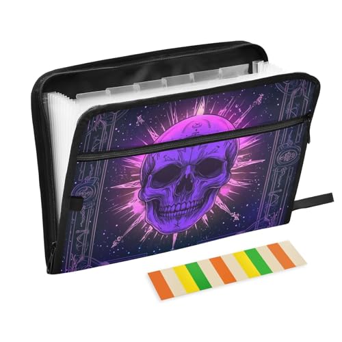 KLL Aktenordner, Fächermappe, Organizer, Tasche, Akkordean, Aktenordner mit Taschen für medizinische Referenzen, Piratenschädel von KLL