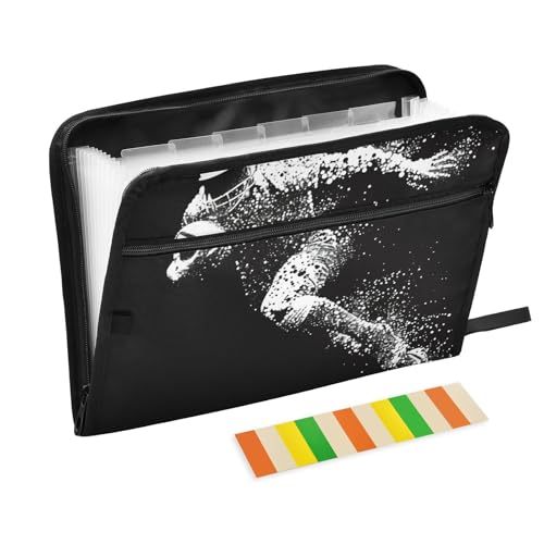 KLL Aktenordner, Organizer, Fächermappe, Poly-Erweiterung, mit Taschen für Speisekarten, Restaurants, Rugby-Spieler von KLL