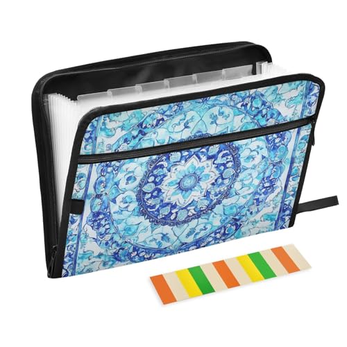 KLL Aktenordner, Organizer, erweiterbare Hängeregistasche, erweiterbare Mappe, legale Größe, erweiterbar mit Reißverschluss, für Auto, Bohemian, Boho, Vintage, Mandala-Stil, Blume KLL Aktenordner, Organizer, erweiterbare Hängeregistasche, erweiterbare Mappe, legale Größe, erweiterbar mit Reißverschluss, für Auto, Bohemian, Boho, Vintage, Mandala-Stil, Blume von KLL