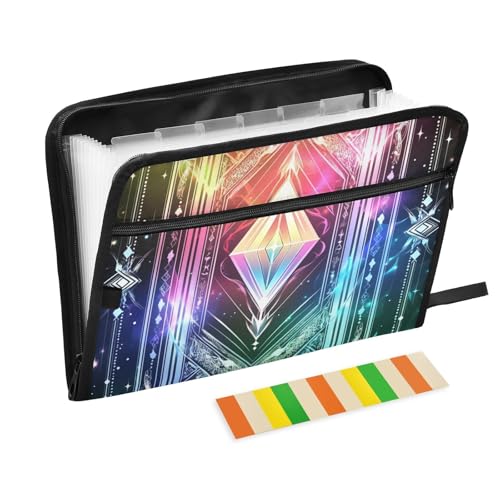 KLL Erweiterbare Archivordner Ordner, erweitern Kunststoffordner, Dokumentenordner mit Taschen für Büro, Schneidebrett, Diamanten Tarot von KLL