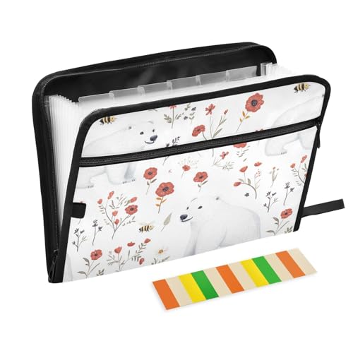 KLL Erweiterbarer Schnellhefter mit Taschen Tasche Erweiterbarer Ordner Papier Datei Ordner mit Reißverschluss für Speisekarten für Restaurants Niedlicher Eisbär Weiß KLL Erweiterbarer Schnellhefter mit Taschen Tasche Erweiterbarer Ordner Papier Datei Ordner mit Reißverschluss für Speisekarten für Restaurants Niedlicher Eisbär Weiß von KLL
