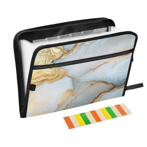 KLL Fächermappe, Ordner für Dokumente, Größe Fächermappe, Papierordner mit Taschen für klinische Krankenpflege, Marmorweiß von KLL