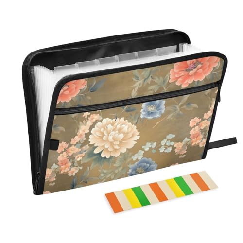 KLL Fächermappe, Papier-Ordner, Fächermappe, Dokumentenmappe mit Taschen für Meetings, chinesischer Landschaftsmaler-Stil von KLL