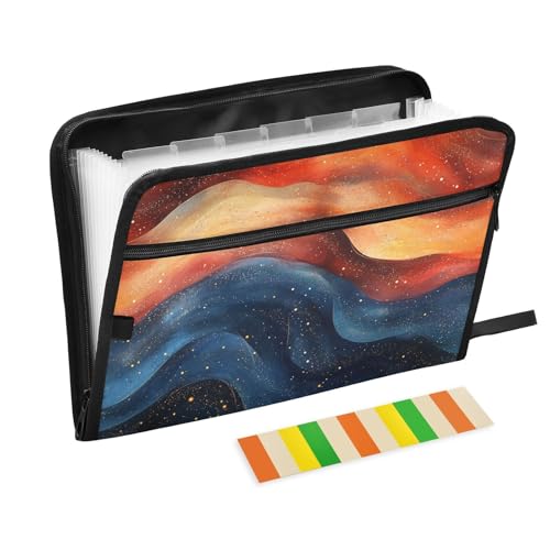 KLL Hängeregistratur-Ordner, Papier-Organizer, Ordner, Kunststoff, Dokumentenmappe, Briefe mit Reißverschluss, für Arbeit, Schwarz, Königsblau, Rot von KLL