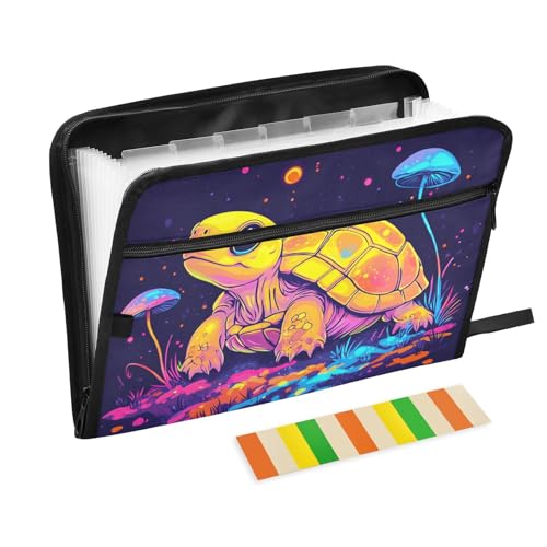 KLL Hängeregistratur-Ordner, Taschen-Ordner, Organizer, Erweiterungsmappe, Aktenordner, Briefe mit Reißverschluss für Meetings, niedliche östliche Box Schildkröte von KLL