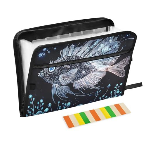 KLL Hängeregistratur-Ordner, erweiterbare Aktenordner, Kunststoff-Aktenordner, Organizer mit Taschen für Klassenzimmer, Schönheits-Löwenfisch KLL Hängeregistratur-Ordner, erweiterbare Aktenordner, Kunststoff-Aktenordner, Organizer mit Taschen für Klassenzimmer, Schönheits-Löwenfisch von KLL