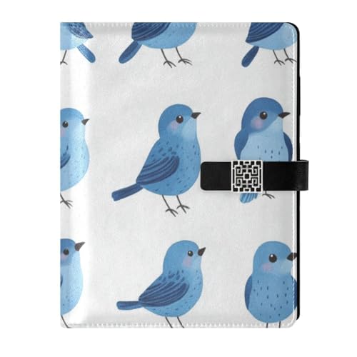 KLL Leder-linierte Notizbücher, College-Leder-Notizbuch für College, tragbar, Cartoon, niedliche östliche Bluebird-Vögel, Weiß, 17,5 x 24,6 cm KLL Leder-linierte Notizbücher, College-Leder-Notizbuch für College, tragbar, Cartoon, niedliche östliche Bluebird-Vögel, Weiß, 17,5 x 24,6 cm von KLL