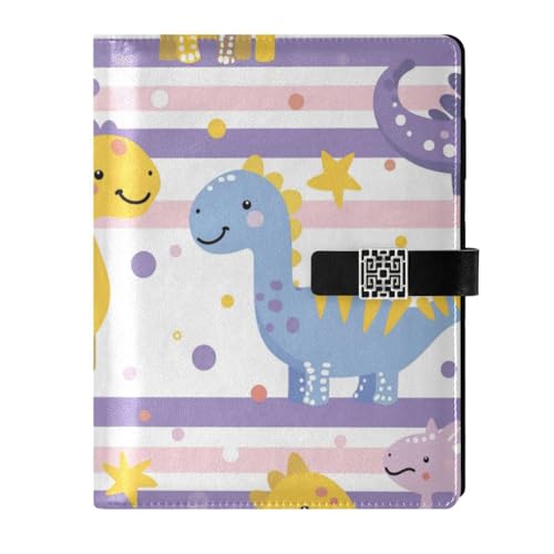 KLL Leder-linierte Notizbücher, College-Notizbuch, College-Notizbuch für Tagebuch, zarte Cartoon-Dinosaurier, hellviolette Streifen, 17 x 24 cm KLL Leder-linierte Notizbücher, College-Notizbuch, College-Notizbuch für Tagebuch, zarte Cartoon-Dinosaurier, hellviolette Streifen, 17 x 24 cm von KLL