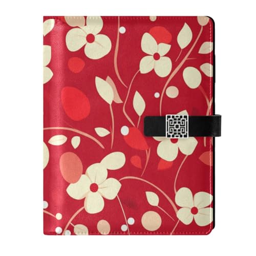 KLL Leder-linierte Notizbücher für College, College, College, zum Arbeiten, wasserdichter Einband, Ostern, Blumenmuster, Kirschrot, 17,5 x 24,6 cm KLL Leder-linierte Notizbücher für College, College, College, zum Arbeiten, wasserdichter Einband, Ostern, Blumenmuster, Kirschrot, 17,5 x 24,6 cm von KLL