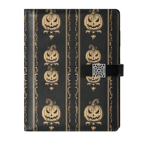 KLL Lederliniertes Notizbuch, Tagebuch, Leder-Notizbuch für Arbeit, tragbar, Halloween, Kürbis, 17 x 24 cm KLL Lederliniertes Notizbuch, Tagebuch, Leder-Notizbuch für Arbeit, tragbar, Halloween, Kürbis, 17 x 24 cm von KLL