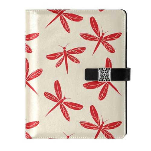 KLL Liniertes Notizbuch mit Lederfutter, College-Notizbuch, für Reisen, wasserfester Einband, Libelle, Rubinrot, 17 x 24 cm KLL Liniertes Notizbuch mit Lederfutter, College-Notizbuch, für Reisen, wasserfester Einband, Libelle, Rubinrot, 17 x 24 cm von KLL