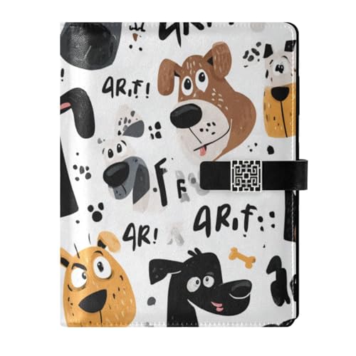 KLL Notizbuch mit Lederfutter, College-Lineal für die Planung, zarte Cartoon-lustige Hunde, 17,9 x 24,6 cm KLL Notizbuch mit Lederfutter, College-Lineal für die Planung, zarte Cartoon-lustige Hunde, 17,9 x 24,6 cm von KLL