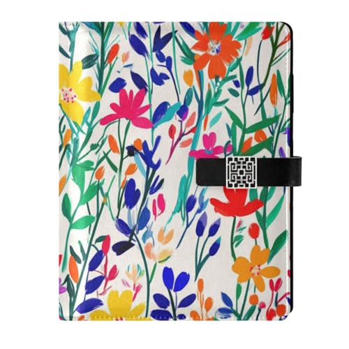 KLL Notizbuch mit Lederfutter, College-Notizbuch, College-Lineal für die Arbeit mit zarten Blumen, bunt, 17 x 24 cm KLL Notizbuch mit Lederfutter, College-Notizbuch, College-Lineal für die Arbeit mit zarten Blumen, bunt, 17 x 24 cm von KLL