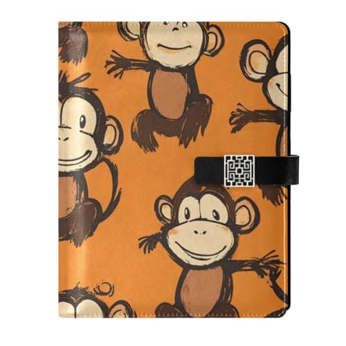 KLL Notizbuch mit Lederfutter, College-Notizbuch, College-Notizbuch, liniert, für die Arbeit, zarte Cartoon-Affen, Orange, 16,7 x 24,6 cm KLL Notizbuch mit Lederfutter, College-Notizbuch, College-Notizbuch, liniert, für die Arbeit, zarte Cartoon-Affen, Orange, 16,7 x 24,6 cm von KLL