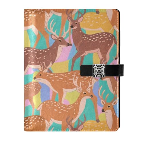 KLL Notizbuch mit Lederfutter, College-Notizbuch, College-Notizbuch für Tagebuch, wasserdichter Einband, buntes Cartoon-Tier-Hirsch, 17 x 24 cm KLL Notizbuch mit Lederfutter, College-Notizbuch, College-Notizbuch für Tagebuch, wasserdichter Einband, buntes Cartoon-Tier-Hirsch, 17 x 24 cm von KLL