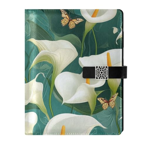 KLL Notizbuch mit Lederfutter, College-Notizbuch, liniert für Tagebuch, zarte, schicke Calla-Lilie, Türkis, 17 x 24 cm KLL Notizbuch mit Lederfutter, College-Notizbuch, liniert für Tagebuch, zarte, schicke Calla-Lilie, Türkis, 17 x 24 cm von KLL