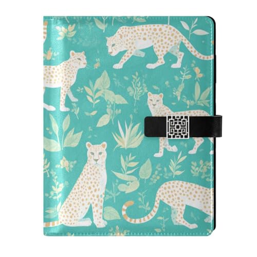 KLL Notizbuch mit Lederfutter, College-Notizbuch für Reisen, tragbar, Cartoon-Dschungel, Gepard, Türkis, 17 x 24 cm KLL Notizbuch mit Lederfutter, College-Notizbuch für Reisen, tragbar, Cartoon-Dschungel, Gepard, Türkis, 17 x 24 cm von KLL