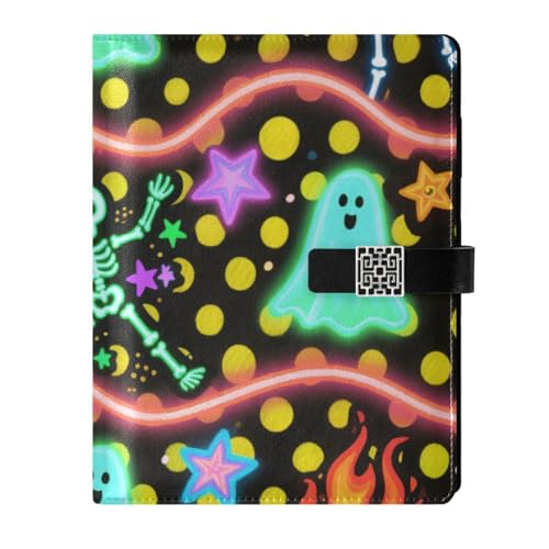 KLL Notizbuch mit Lederfutter, College-Notizbuch für Tagebuch, wasserdichter Einband, Halloween, Gelb gepunktet, 17 x 24 cm KLL Notizbuch mit Lederfutter, College-Notizbuch für Tagebuch, wasserdichter Einband, Halloween, Gelb gepunktet, 17 x 24 cm von KLL