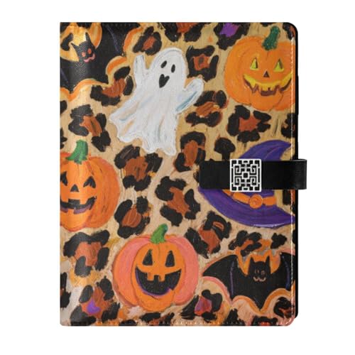 KLL Notizbuch mit Lederfutter, College-Notizbücher, liniert, für Planung, tragbar, Halloween, Orange, Leopard, Kürbis, 17 x 24 cm KLL Notizbuch mit Lederfutter, College-Notizbücher, liniert, für Planung, tragbar, Halloween, Orange, Leopard, Kürbis, 17 x 24 cm von KLL