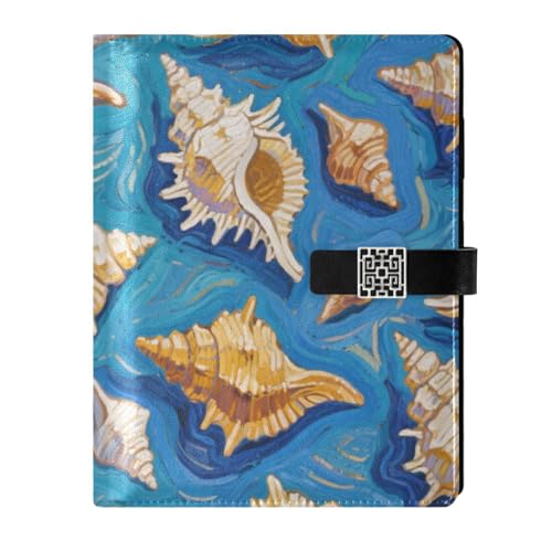 KLL Notizbuch mit Lederfutter, College-Spiralnotizbuch, College-Notizbuch für Planung, wasserfester Einband, Kunst, Ölgemälde, Blaues Muschelmeer, 17 x 24 cm KLL Notizbuch mit Lederfutter, College-Spiralnotizbuch, College-Notizbuch für Planung, wasserfester Einband, Kunst, Ölgemälde, Blaues Muschelmeer, 17 x 24 cm von KLL