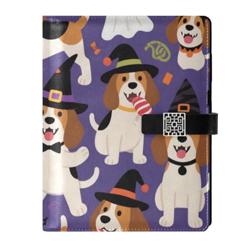 KLL Notizbuch mit Lederfutter, Leder-Notizbuch für Arbeit, tragbar, niedlicher brauner Beagle, Hund, Kürbis, für Halloween, 17 x 24 cm KLL Notizbuch mit Lederfutter, Leder-Notizbuch für Arbeit, tragbar, niedlicher brauner Beagle, Hund, Kürbis, für Halloween, 17 x 24 cm von KLL