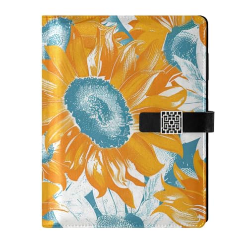 KLL Notizbuch mit Lederfutter, Leder-Notizbuch für College, zarte Vintage-Sonnenblumen, Orange, 17 x 24 cm KLL Notizbuch mit Lederfutter, Leder-Notizbuch für College, zarte Vintage-Sonnenblumen, Orange, 17 x 24 cm von KLL