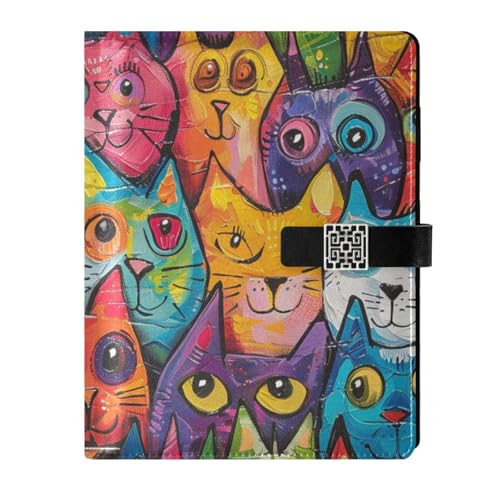 KLL Notizbuch mit Lederfutter, Spiralbindung, College, für Tagebuch, tragbar, niedliche Kritzelkunst, Katze, 17 x 24 cm KLL Notizbuch mit Lederfutter, Spiralbindung, College, für Tagebuch, tragbar, niedliche Kritzelkunst, Katze, 17 x 24 cm von KLL