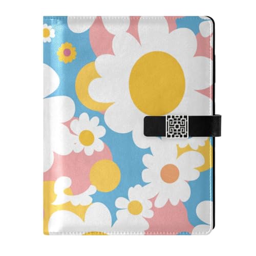 KLL Notizbuch mit Lederfutter, Spiralbindung, College, wasserfester Einband, einfache weiße Blüten, 16,7 x 24,6 cm KLL Notizbuch mit Lederfutter, Spiralbindung, College, wasserfester Einband, einfache weiße Blüten, 16,7 x 24,6 cm von KLL