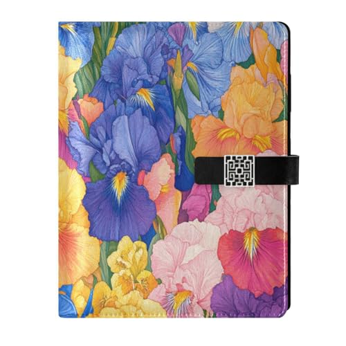 KLL Notizbuch mit Lederfutter, liniert, College, für Reisen, wasserdichter Einband, buntes Iris-Blumenmuster, 17 x 24 cm KLL Notizbuch mit Lederfutter, liniert, College, für Reisen, wasserdichter Einband, buntes Iris-Blumenmuster, 17 x 24 cm von KLL