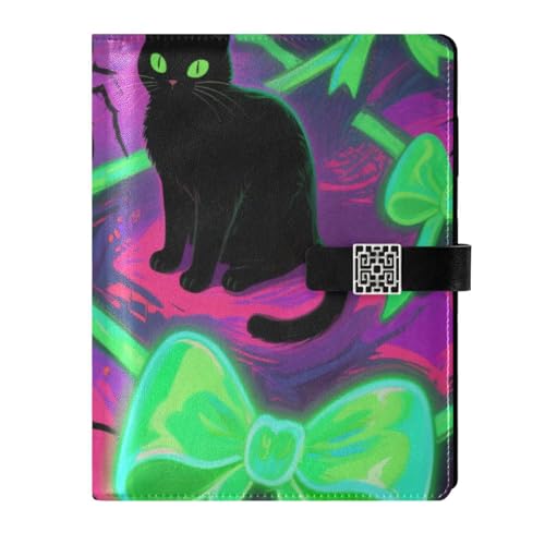 KLL Notizbuch mit Lederfutter, liniert, College-Notizbücher für die Arbeit von zarten Halloween, schwarze Katze, Spinne, Schleife, 17 x 24 cm KLL Notizbuch mit Lederfutter, liniert, College-Notizbücher für die Arbeit von zarten Halloween, schwarze Katze, Spinne, Schleife, 17 x 24 cm von KLL
