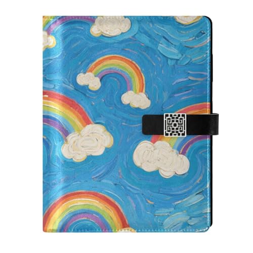KLL Notizbuch mit Lederfutter, liniert, Spirale für Arbeit, tragbar, Kunst, Ölgemälde, Blau, Regenbogen, 16,7 x 24,6 cm KLL Notizbuch mit Lederfutter, liniert, Spirale für Arbeit, tragbar, Kunst, Ölgemälde, Blau, Regenbogen, 16,7 x 24,6 cm von KLL