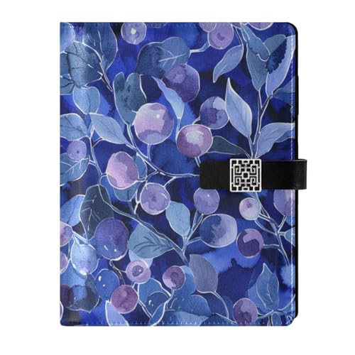 KLL Notizbuch mit Lederfutter, liniert, für Arbeiten, wasserfester Einband, Blaubeermalerei, 17 x 24 cm KLL Notizbuch mit Lederfutter, liniert, für Arbeiten, wasserfester Einband, Blaubeermalerei, 17 x 24 cm von KLL