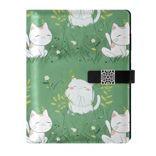 KLL Notizbuch mit Lederfutter, liniert, für College, tragbar, Rasen, Katze, Anime, 17 x 24 cm von KLL